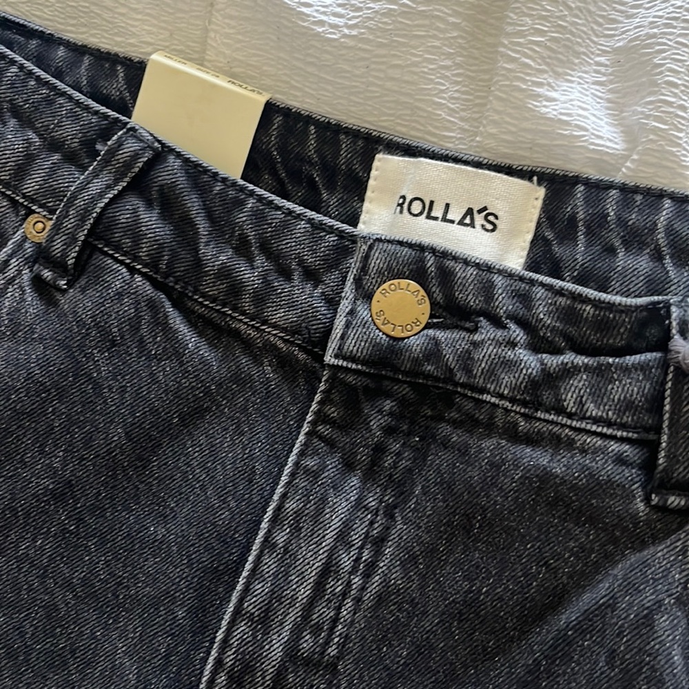 Rolla’s high rise slim black jeans